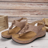 Breakj Size Summer Flip-Flops Flower Cake Variety Bottom Slippers Large Size Casual Female Rubber Sandals Buckle Belt