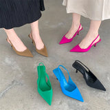 Breakj Summer Wise Large Size New Pointed Back Empty Head Sandals Fine High Heel Women's