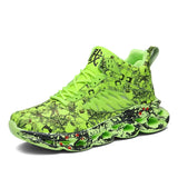 Men Graffiti Print Breathable Running Sports Shoes Thick Sole Heighten Street Fashion Shoes Size 46 Tenis