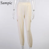 2020 Winter Outfits Shoulder Pads Sweatshirt Tracksuit Women Set Long Sleeve Tops And Loose Pants Suit Two Piece