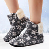 Socks Shoes Woman Home Slippers Christmas Elk Indoor Shoes Warm Contton Slipper Plush Insole Anti-Skid Sole Botas