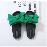 Bow With One Word Drag Direct Selling Leisure Beach Cold Slippers Korean Version Of Sweet Girl Drag