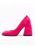 New Shallow Mouth Loafer Women's Shoes Thick Heel Suede High Heels Fashion Banquet Wedding Large Size Women's
