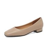Breakj Single Shoes Women's Low-Heeled Comfortable Elegant Commuting Single Shoes Small Square Root High Heel Korean Version Of Simple Women's Shoes Size