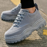 Spring New Retro Men's Trend Low Help Students All Kinds Of Korean Version Of Thick-Soled Muffin Shoes Daddy Shoes Men's