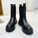 Breakj Boots Autumn Breathable Male High Top Leather Shoes Work Boots Korean British Style Ankle Boots