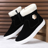 2024 Extra-Large Snow Boots Men's Trend Short Boots Plush Warm Cotton Boots Fashionable Men's