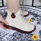 Orthopedic Boots For Women Autumn Fall Leather Shoes With Fur Black Moccasins Woman Ankle Boots Mom Plush Shoes