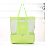 New Fashion High Capacity Women Mesh Transparent Bag Double-layer Heat Preservation Large Picnic Beach