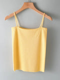 basic women tank top Summer white knit tank top Women sexy knitted camisole sleeveless strip