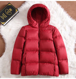 New Ultra Light Hooded Short Jacket Women 90% White Duck Down Coat Casual Windbreak Parkers Lightweight Warm Snow