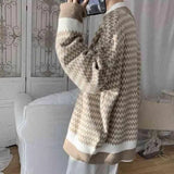 Men 2020 Autumn Korean Version Of The Trend Cardigan Hong Kong Style Loose Casual Wild Student Striped Jacket