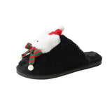 And Winter Christmas Plush Slippers Female Cartoon Bear Baotou Home Cotton