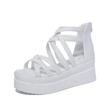 Breakj Summer New Wedge Platform Sandals Cross Strap Roman Sandals Women's Shoes