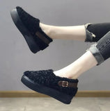 Women Slip on Loafers Ladies Sewing Platform Vulcanized Shoes Woman PU Leather Fashion Casual Footwear Female Comfort Shoe