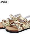 2023 New Summer Fashion Women Sandals Buckle Cork Beach Casual Outside Non-slip Slipper