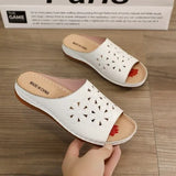 Slippers Vintage Wedges Retro Slipper 2021 New Summer Platform Ladies Beach Slides Hollow Out Flip Flops Sewing