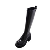 Thick-Soled, Knee-Length Boots, Women's Muffins, Elastic Thin Boots, 2024 New Autumn And Winter High-Heeled Knight