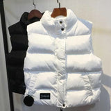 Women Sleeveless Jacket Fall Short Coat Women Waistcoat Female Body Warmer Ladies White Vest Witner Chalecos Para