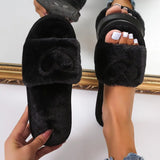 Summer New 2022 Fashtion Soft Round Head Furry Women Falt Shoes Suede Love Heart Shape Low Heel Comfortable Women's Casual