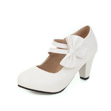Breakj Single Shoe Plus Size Female Shoe 40-48 Plus Size 33 Thick Heel Mary Jane Shoe