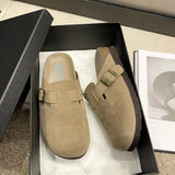 Breakj 2025 Autumn And Winter New Boken Shoes Pedal Casual Thick-Bottomed Fashion Slippers Korean Retro Large-Size Bag Head