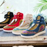 Breakj White Sole, High Heels Single Shoe Backsole Retro One-Word Dish Buckle Female Shallow Embroidered Cloth Shoes Women's