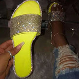 Women Flip Flops Shoes Slippers Gemstone Rhinestones Shoes Sandals Ladies Slides Wild Diamond Slippers chanclas