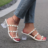 Breakj Rivet Sandals Women Wear 2025 New Coarse And Stylish Square Roman Cool Slippers
