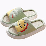 Slippers Cartoon Thick Autumn Linen Platform Indoor Ladies Slipper Soft Non-Slip Home Floor Men Summer Couples Shoes