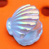 Twinkling Pearl Shells Footprint Shoe Charms Accessories Cute Feet Resin Shoes Buttons Novelty Sandals Charm
