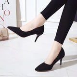 Size 35-44 Shoes Woman High Heels Pumps 8cm Tacones Pointed Toe Stilettos Talon Femme Sexy Ladies Wedding