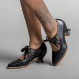 Station 2024 Spring New Hollowed-Out High-Heel Lace Large-Size Women's Casual