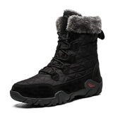 o'clock Stylish Men Snow Boots Outdoor Casual Slip Resistant Male Sneaker Winter Warm Mid-Calf Flats Shoes Large Size