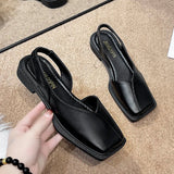 Breakj Summer Bag Head A Cool Single Shoes Children Square Grandmother Shoes A Foot Lazy Bean Sandals