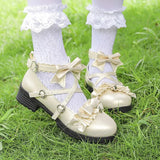shoes harajuku shoes kawaii heels fashion personality sweet bow tie cosplay low heel women shoes high heels black