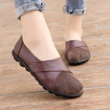 Sale Woman's Flats Shoes woman Soft Genuine Leather Big Size Boat Shoes for Women shose summer