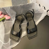 Summer New Narrow Band Women Sandal Shoes Fashion Thick Heel Ladies Elegant Rome Open Toe Sandalias Dress Pumps