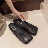 Breakj And Summer 2025 New One-Legged Pedal Top Half Slippers Wearing Women's Shoes Light Mouth Comfortable Soft Flat Single