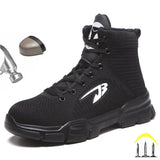 Ryder Shoes Men and Women Work Safety Shoes Steel Toe Cotton High-Top Ankle Boots Puncture-Proof Work