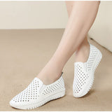 Sneakers 2021 Summer Sandals Soft Soled Ladies Flat Shoes Lace up Hollow out Breathable Casual Female Walking Shoes