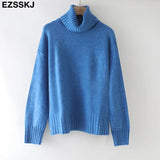Winter casual cashmere oversize thick Sweater pullovers Women 2021 loose Turtleneck women's sweaters