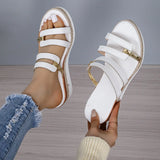 Breakj New Plus Size Female Sandals Slippers Summer Color Wedge Roman Shoes Women's Platform
