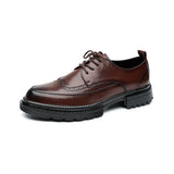 Breakj Size Business Casual Leather Shoes Belt British Breathable Leather Shoes Male Trend Rock Carved Leather Shoes Male
