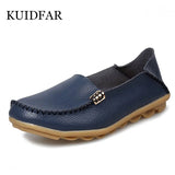 Women Shoes Woman Flats Genuine Leather Round toe Slip on Loafers Ladies Flat Shoes Skid proof Spring/Autumn