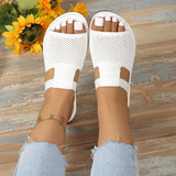 Flat-Bottomed Slippers Women 2025 Summer New Round Head Beach Slippers