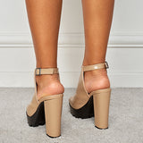 High Heel Waterproof Platform Low Help Fashion Fish Mouth Empty Street Thin Color Thick Heel Women's