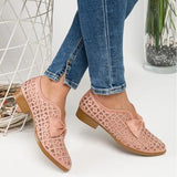 New Fashion Bowtie Pointed Toe Women Flats Spring Shoes for Woman Platform Slip on Loafers Leather Drop Shipping