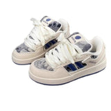 Breakj Niche Casual Sneakers Women In The Autumn Of 2025 New Round Head Student Bread Shoes Low Help Thick-Solle Shoes