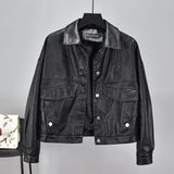 Women Green Faux Leather Jacket Batwing Sleeve Biker Coat Short Single Breasted Pu Motorcycle Loose Jacket